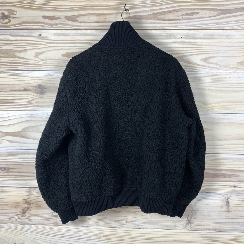 COS Jacket Womens EU Large Sherpa Ribbed Regular Fit Black Elevated - Picture 4 of 8